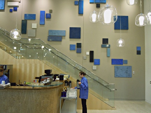 Blue Glass Cafe Installation, Memory Blocks, plaster/panels, Private Collection, CN-10.021 